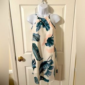 Palm Leaves & Pink sundress - small